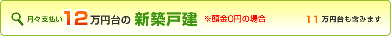 １２万円台の新築戸建